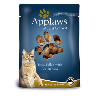 Applaws Cat 16 x 70g Tuna Fillet with Seabream in Broth Pouch