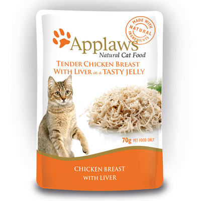Applaws Cat 16 x 70g Chicken Breast with Liver in Jelly Pouch