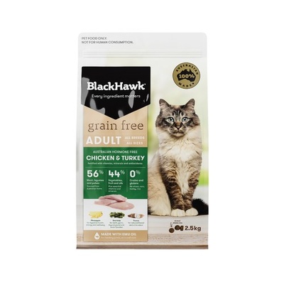 Black Hawk Cat 2.5kg Grain Free Chicken & Turkey Dry Food