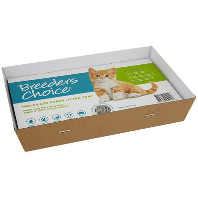 Breeders Choice Pre-Filled Single Use Disposable Cat Litter Trays (5 Tray Pack)