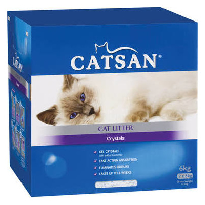Catsan Cat Litter Crystals 6kg (2 x 3kg Bags)