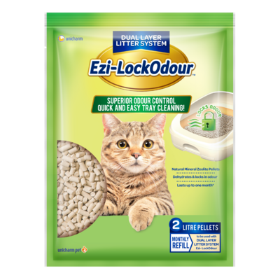 Ezi-LockOdour Cat Litter System Natural Zeolite Cat Litter Pellets 2kg