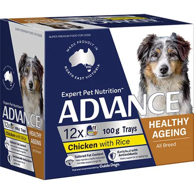 Advance Dog Adult Healthy Ageing Chicken & Rice 12 X 100g