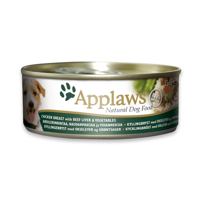 Applaws Dog 16 x 156g Chicken Breast with Beef Liver & Vegetables Wet Food Tins