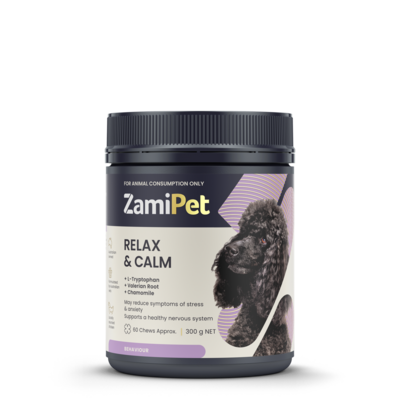 ZAMIPET RELAX & CALM DOG STRESS & ANXIETY 300G 60 CHEWS