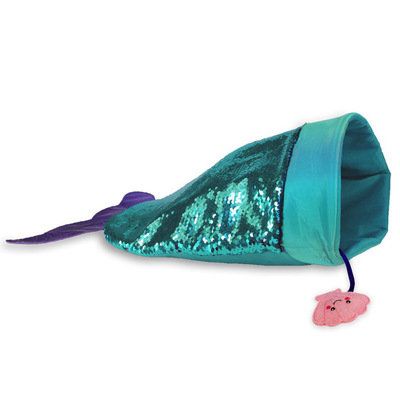 KONG Cat Play Spaces SeaQuins Mermaid Crinkle Sack Cat Toy