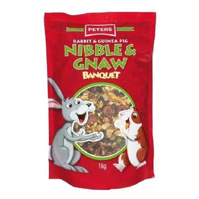 Peters 1kg Nibble & Gnaw Banquet Mix for Rabbits & Guinea Pigs