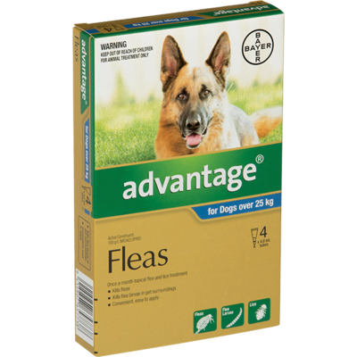 Advantage Flea Treatment Dogs Over 25kg Blue 4 pack