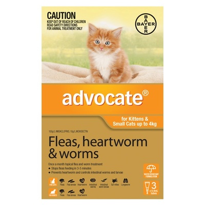 Advocate for Kittens and Small Cats up to 4kg 3 Pack (Orange)