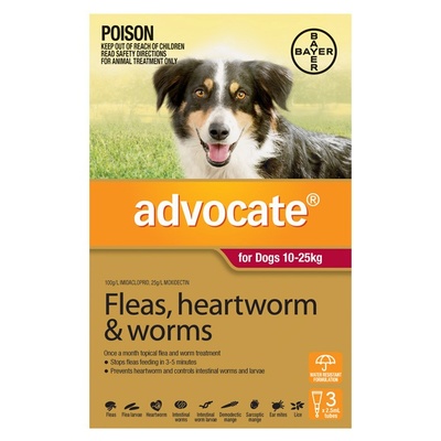 Advocate for Dogs Large 10-25kg 3 Pack (Red)