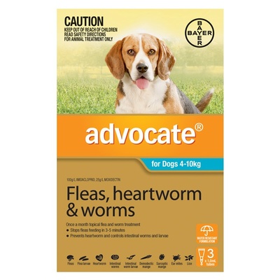 Advocate for Dogs Medium 4-10kg 3 Pack (Teal)