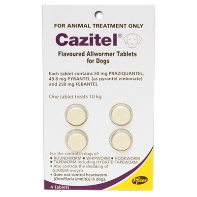 Cazitel Allwormer for Dogs 10kg 4pk
