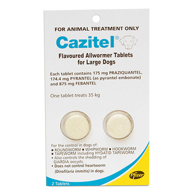 Cazitel Allwormer for Large Dogs 35kg 2pk