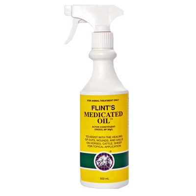 IAH Flint's Medicated Oil Wound Spray 500ml for Horses, Cattle & Sheep