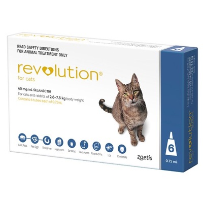 Revolution for Cats 2.6-7.5kg (6 Pack Blue)