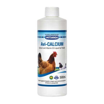 VETSENSE AVI CALCIUM 500ML for Chickens & Poultry 