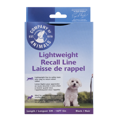 Company of Animals LIGHTWEIGHT RECALL LINE 5M (8MM WIDTH) Dog Training Lead